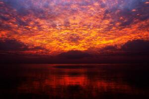 Sunset sky on the lake photo