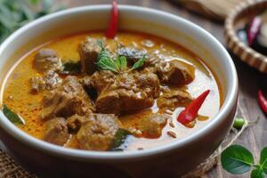 AI generated Discover the Richness, Aromatic Goat Curry Delight Gulai kambing. generative ai photo