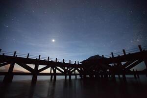 A star at nigh sky with cloudy photo