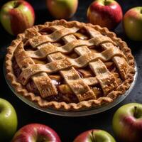 AI generated Delicious apple pie photo