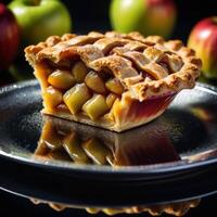 AI generated Delicious sliced apple pie photo