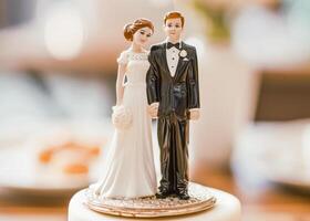 Bride and Groom Wedding Cake Topper Figurines photo