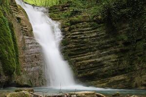 Beautiful landscape of the waterfall photo