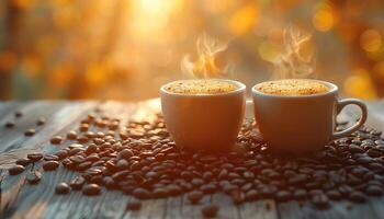 AI generated Coffee background image photo