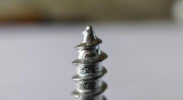 Screws on a white background. Close-up. Macro photo