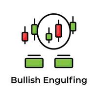 Creatively crafts stock market related icon, Bullish Engulfing vector design