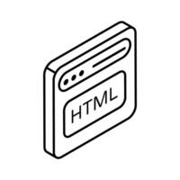 Creatively designed isometric icon of website address, programming vector