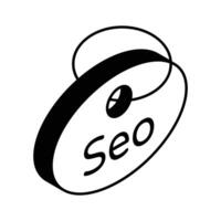 un isométrica vector de seo etiqueta en moderno estilo, editable icono