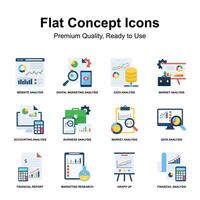 A set of flat conceptual icons in modern flat style, ready to use in mobile apps and websites vector