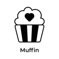 Download this creatively crafted icon of cupcake, confectionery item vector