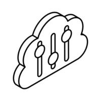 Have a look at this amazing icon of cloud setting, cloud adjustment, cloud preferences vector