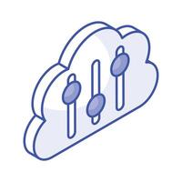 Have a look at this amazing icon of cloud setting, cloud adjustment, cloud preferences vector