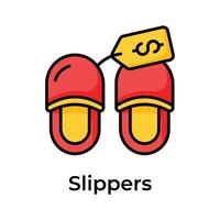 Slippers with price tag, mothers day gift, expensive shoes, ready to use vector