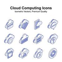 Have a look at this visually appealing cloud computing isometric vectors set