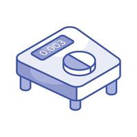 Weight scale vector design in isometric style, ready to use icon