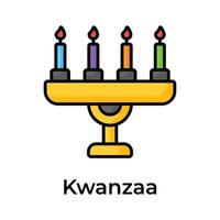 Happy kwanzaa, kwanzaa day creative icon, ready to use and download vector