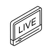 Beautifully designed live streaming isometric vector design