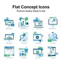 plano concepto íconos conjunto Listo a utilizar vectores arriba para prima utilizar