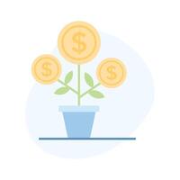 Grab this carefully crafted money plant vector, icon of business development vector