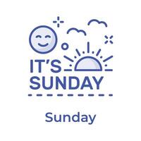 Happy sunday icon design in trendy style, editable vector