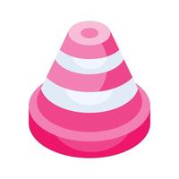 Trendy unique isometric vector of traffic cone, modern icon of road cone