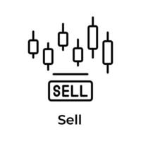 Stock trading vector design, Sell stock icon editable style