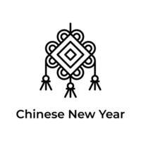 ser el propietario de increíble icono de chino nudo en moderno estilo, chino nuevo año elementos vector