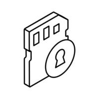 Have a look at this carefully crafted secure memory card isometric vector