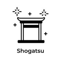 japonés nuevo año icono en único estilo, shogatsu vector diseño