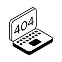 Grab this beautifully designed isometric icon of 404 error vector