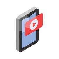 An amazing isometric icon of mobile marketing in modern style vector