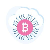 Have a look at this amazing icon of bitcoin network, cryptocurrency connection vector