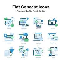 Pack of flat concept icons in modern style, ready to use in websites and mobile apps vector