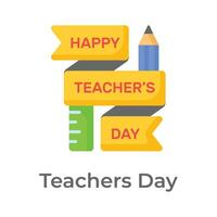 Be the owner of this beautiful happy teachers day logotype icon, up for premium use vector