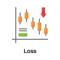 Rescission chart in modern design style, concept of business loss vector