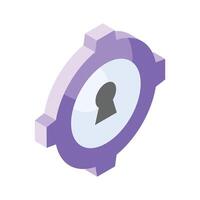 An isometric icon of target protection in trendy style vector