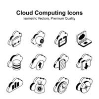 Have a look at this beautiful and amazing cloud computing isometric vectors set