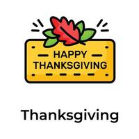 Happy thanksgiving board icon design, premium vector ready to use