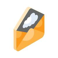 An isometric icon of cloud mail, ready to use and download vector