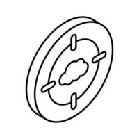 Get your hold on this beautiful icon of cloud target in isometric style vector