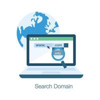 Domain search concept icon in flat style, up for premium use vector