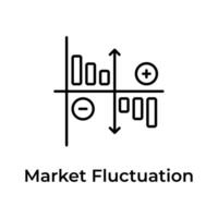 Get this beautiful and unique icon of market fluctuation, trendy vector of stock exchange trading