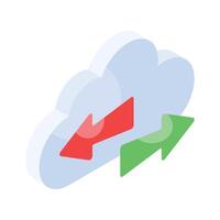 Cloud transfer isometric vector design isolated on white background