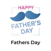 Happy fathers day vector design in trendy style, unique and premium vector