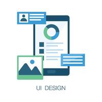 Flat concept icon of mobile ui design, editable vector