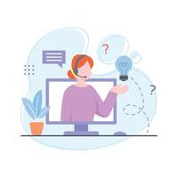 Download handy flat illustration of customer support, customer online support service vector