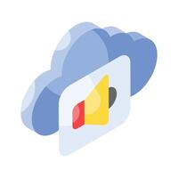 Get your hold on this creatively designed cloud marketing isometric vector