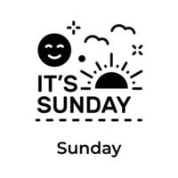 Happy sunday icon design in trendy style, editable vector