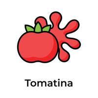 Creative icon design for spanish la tomatina, tomato festival vector