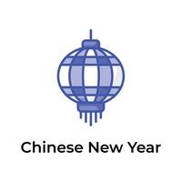 Unique and trendy vector design of chinese lantern, chinese new year icon